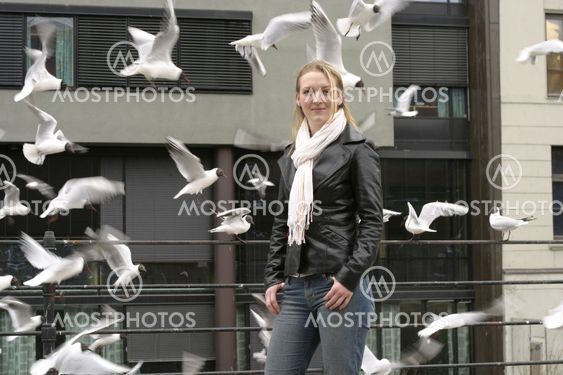 Woman with Birds