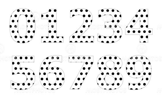 Polka dot pattern on english character