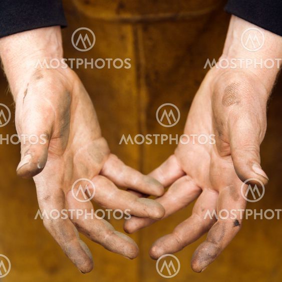 Metalsmith's hands.
