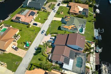 Severely damaged by hurricane Ian seaside houses in...