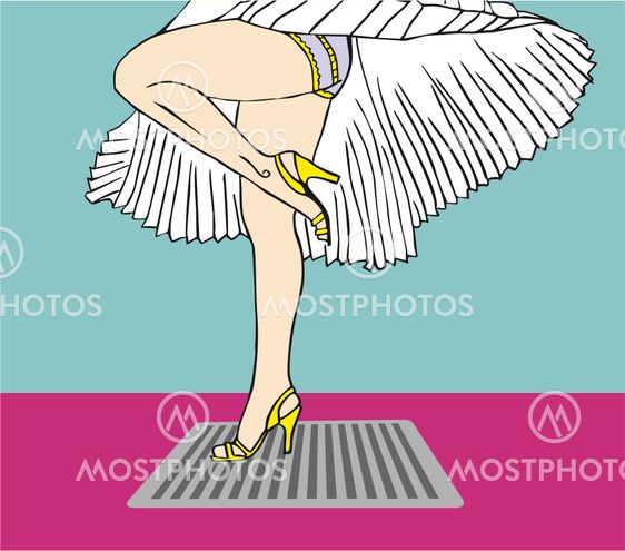 Marilyn Monroe legs style with flying dress