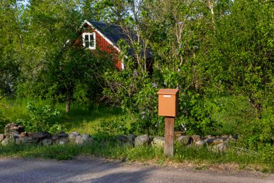 Red wooden house in Sweden