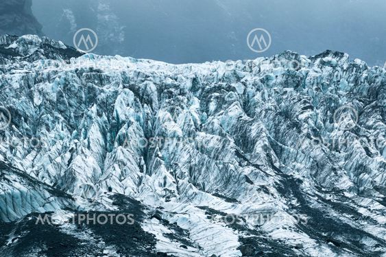 frozen ice in franz josef glacier new zealand