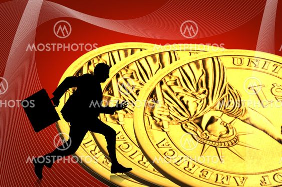 Guld dollar och företag man