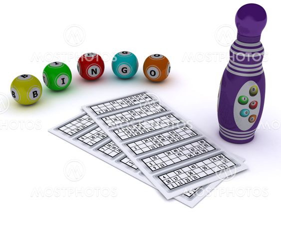 Bingo balls and card with dabber pen