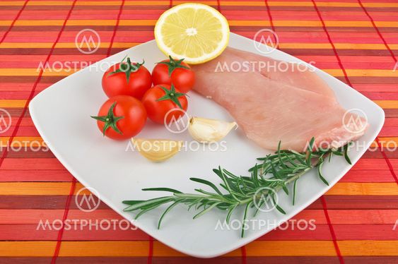 Raw Chicken meat in the plate