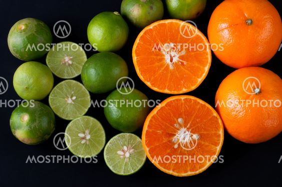 Fresh lemon and orange
