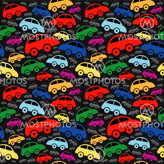 Cute seamless pattern with vintage cars.