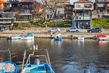 Sunset panorama of the port of Sozopol, Bulgaria