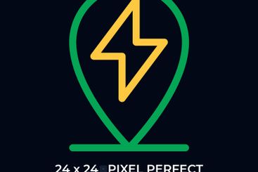 EV charging station location dark color line ui icon