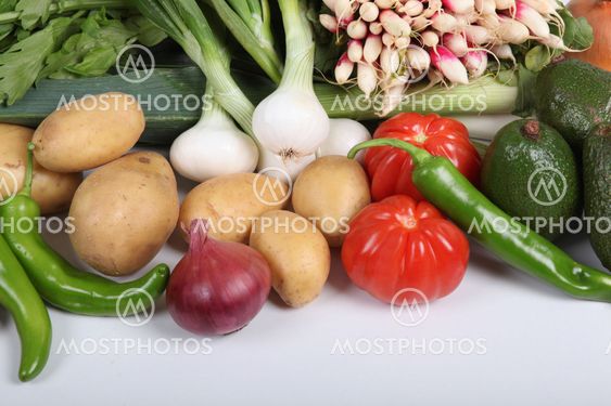 Array of fresh vegetables