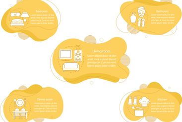 Domestic life concept illustrations