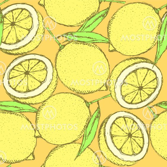 Sketch juicy lemon in vintage style
