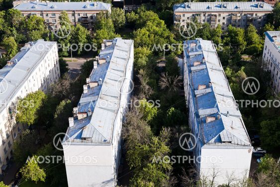 urban old houses in Moscow