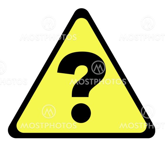 Question mark warning sign