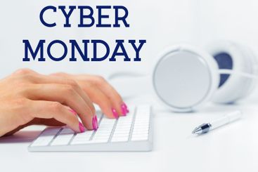 Cyber Monday sign on computer