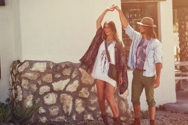 Outdoor, dancing and couple with celebration for...