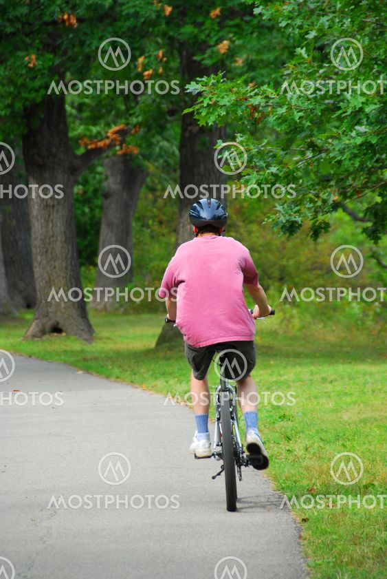 Man bicycling