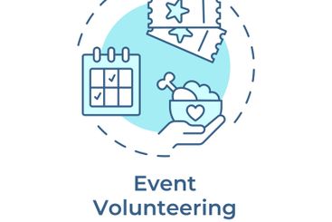 Event volunteering soft blue concept icon