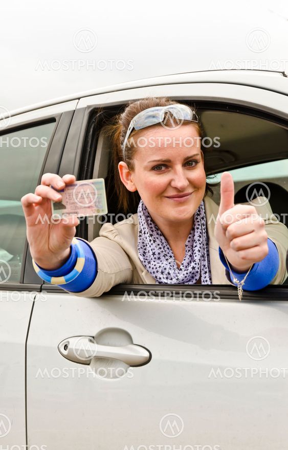 woman with driving licence