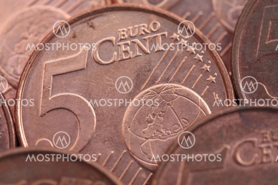 Five euro cent coins