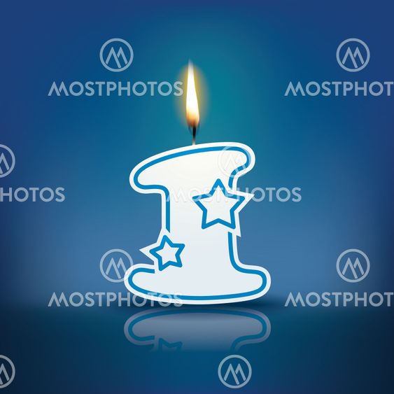 Candle number 1 with flame