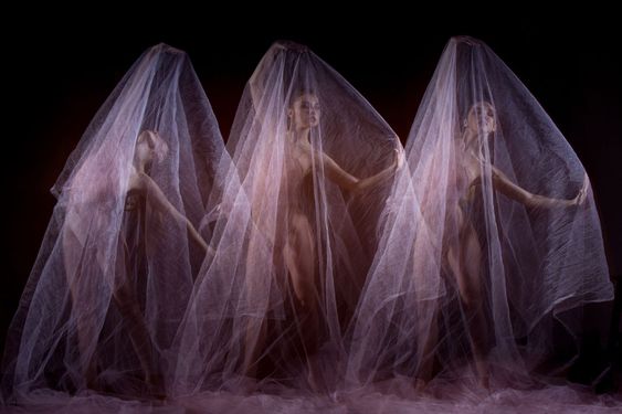 The sensual and emotional dance of beautiful ballerina