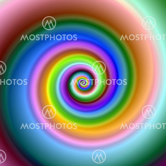 Bright colorful fractal swirl image.