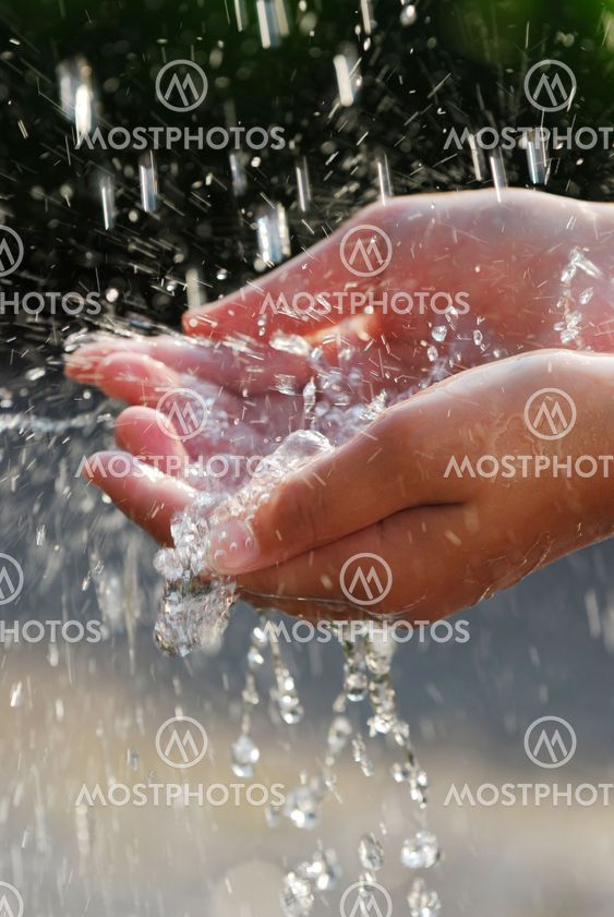 Hands and water