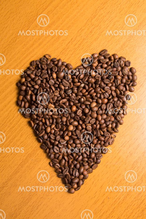 coffee beans and the heart