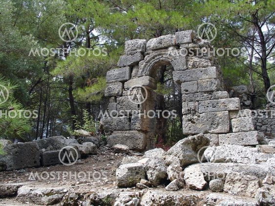 Arch in ruined city