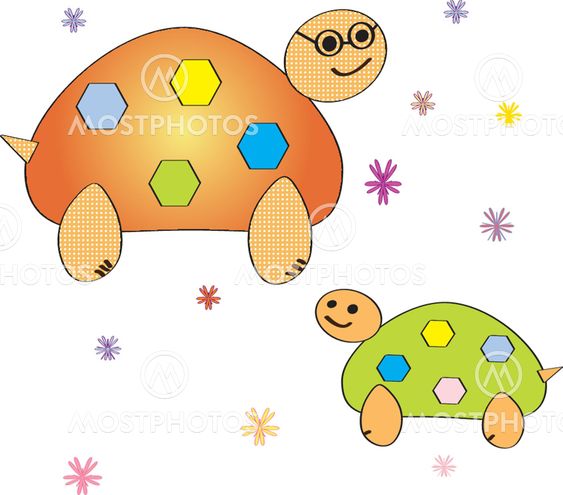 Cartoon turtle. Coloring book. Vector illustration.