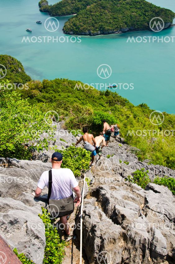 Tourists are climbing to the scenic islands.
