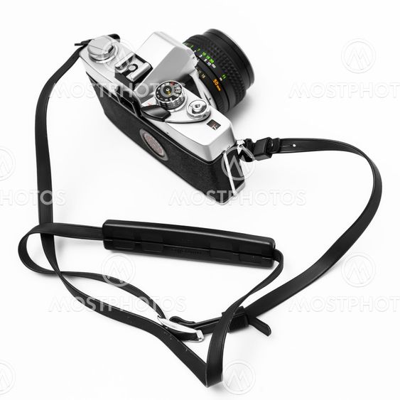 Digital camera isolated on white background DSLR