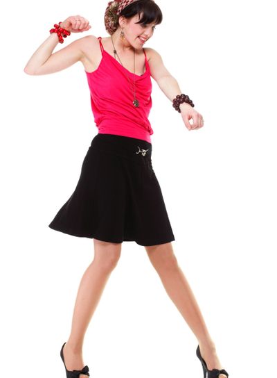 Full length woman in a turban isolated