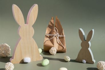 Handmade Easter present craft bag bunny decorations....