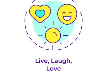 Live laugh love multi color concept icon