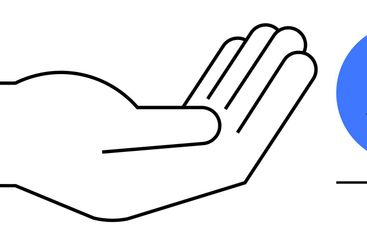 Outstretched Hand Receiving Blue Dollar Coin Concept For...