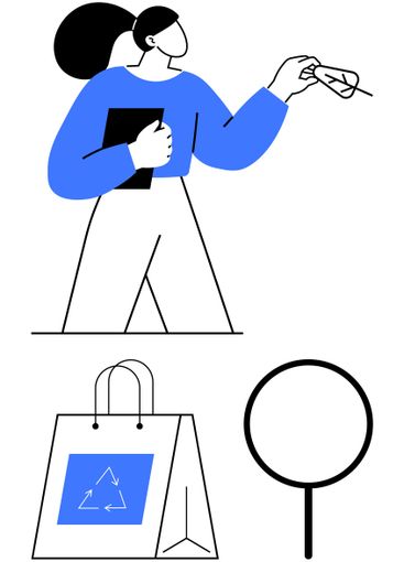 Woman Holding Notebook and Handing Out Item with...