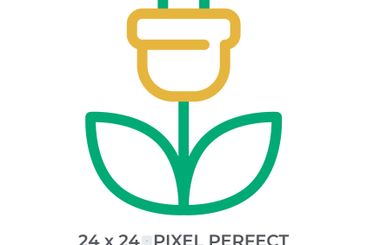 Sustainable energy colorful line ui icon