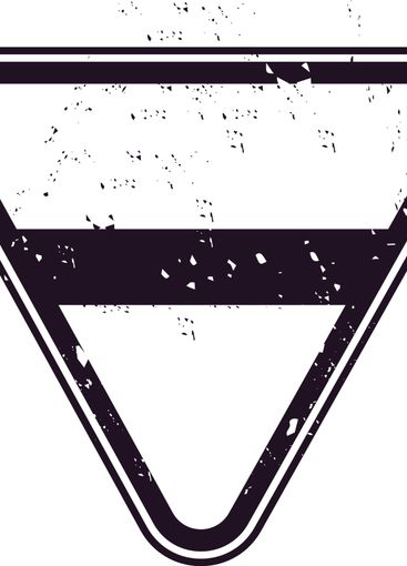 Black and white triangular yield right of way road sign...