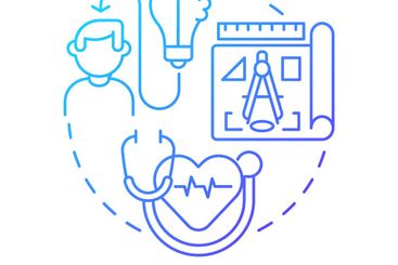 Investigative occupation blue gradient concept icon