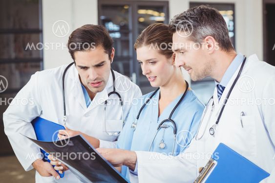 Doctors checking X-ray