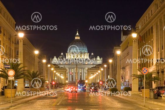 St. Peters Basilica night