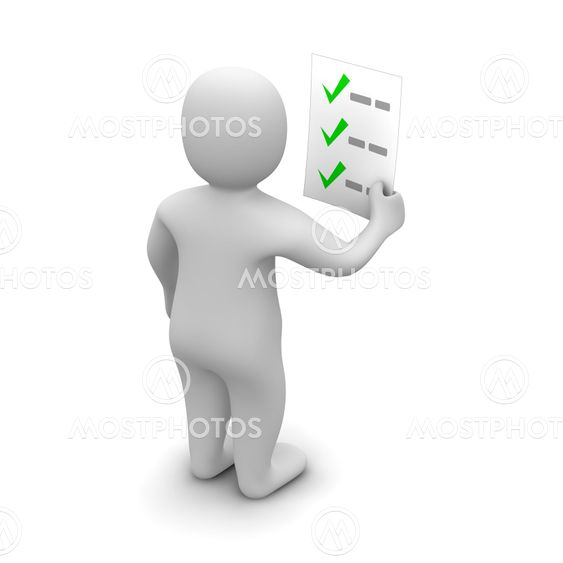 Man looking at checklist