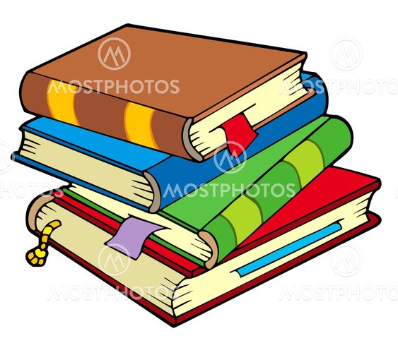 Pile of four old books