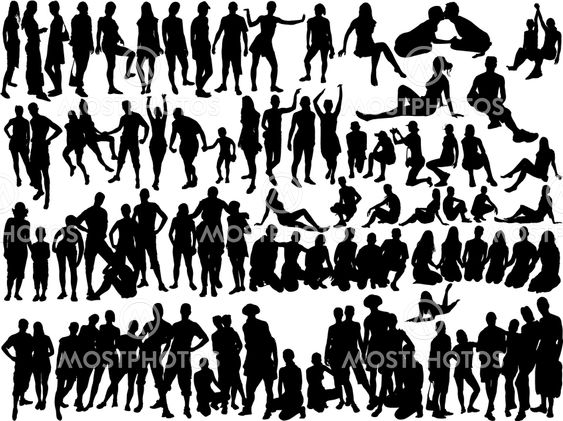 vector silhouettes of people