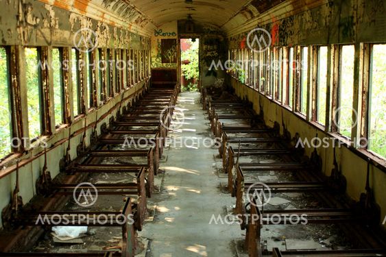 Old abandoned passenger train car