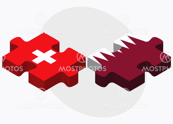 Switzerland and Qatar Flags