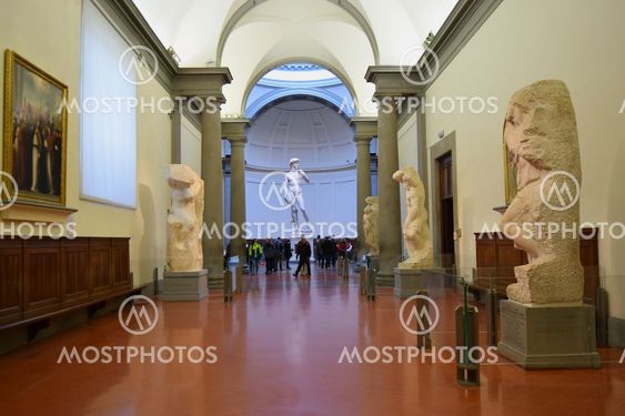 hall by Michelangelo in Galleria dell Accademia Florence, Italy